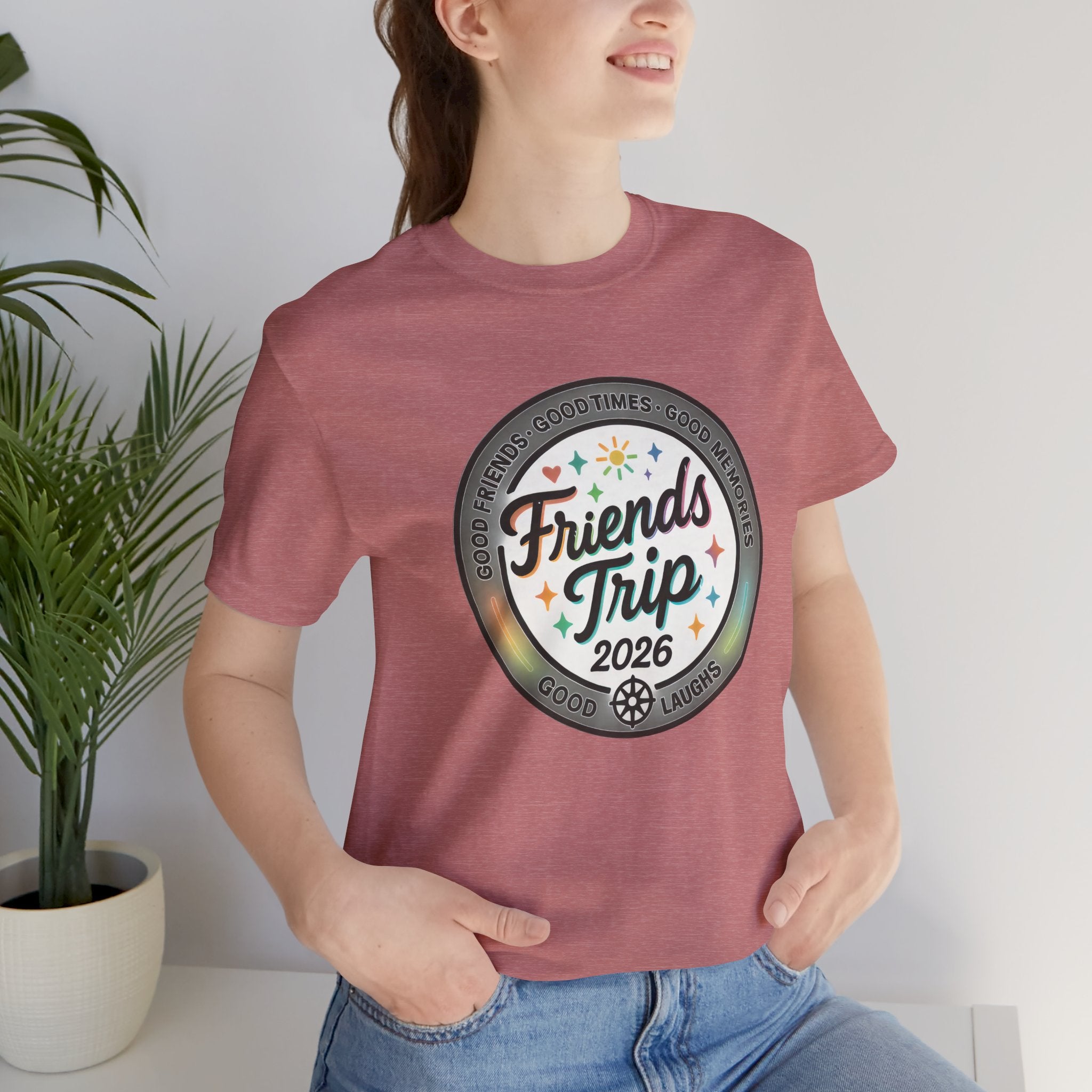 Friends Trip Badge Silver Short Sleeve Tee