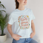Girls Gonna Travel Floral Short Sleeve Tee