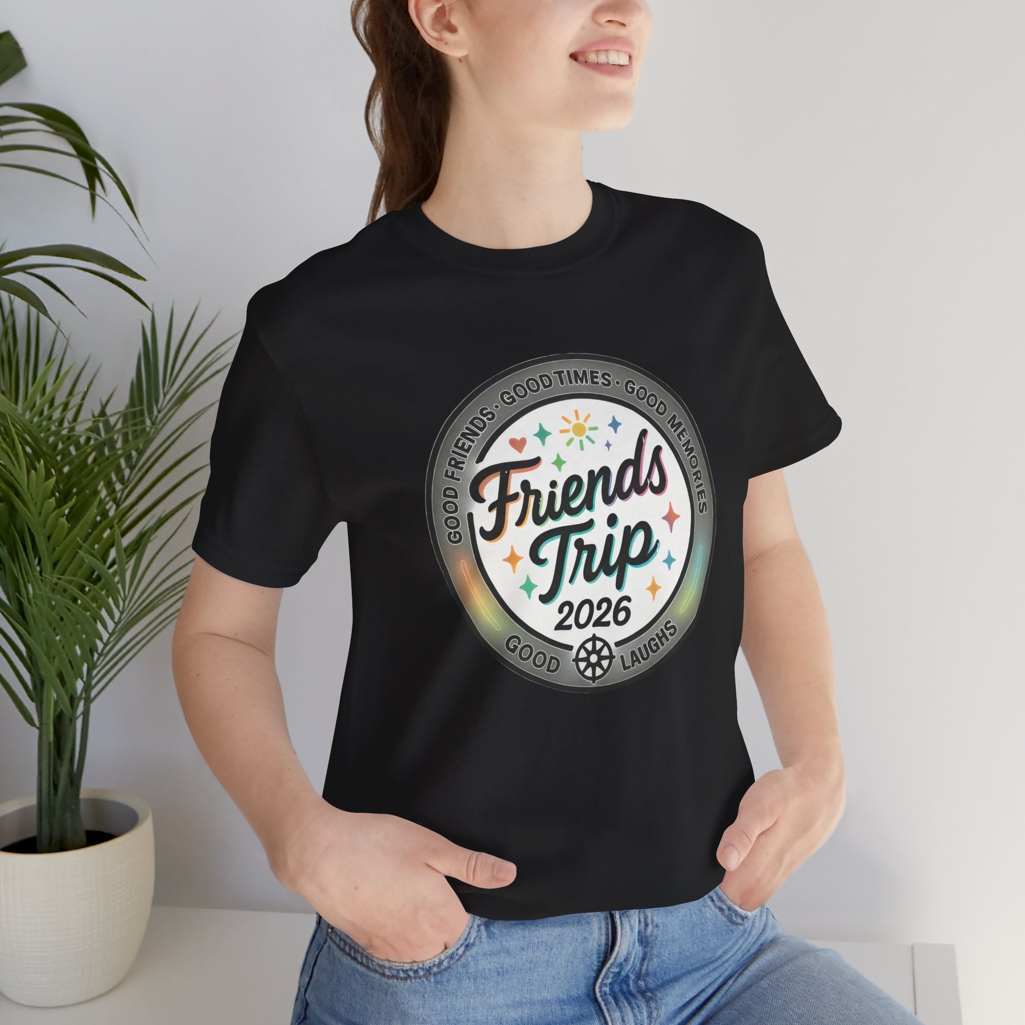 Friends Trip Badge Silver Short Sleeve Tee