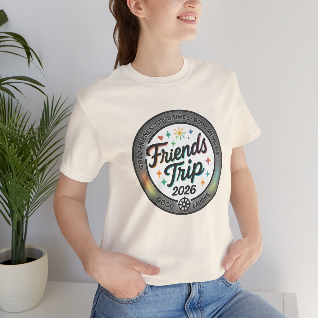 Friends Trip Badge Silver Short Sleeve Tee
