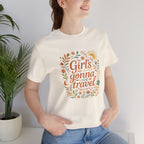 Girls Gonna Travel Floral Short Sleeve Tee