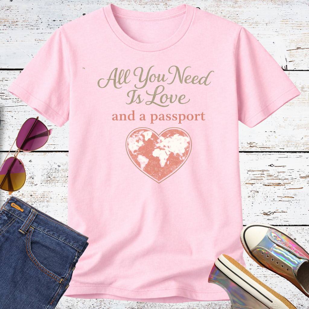 All You Need is Love & a Passport Short Sleeve Tee