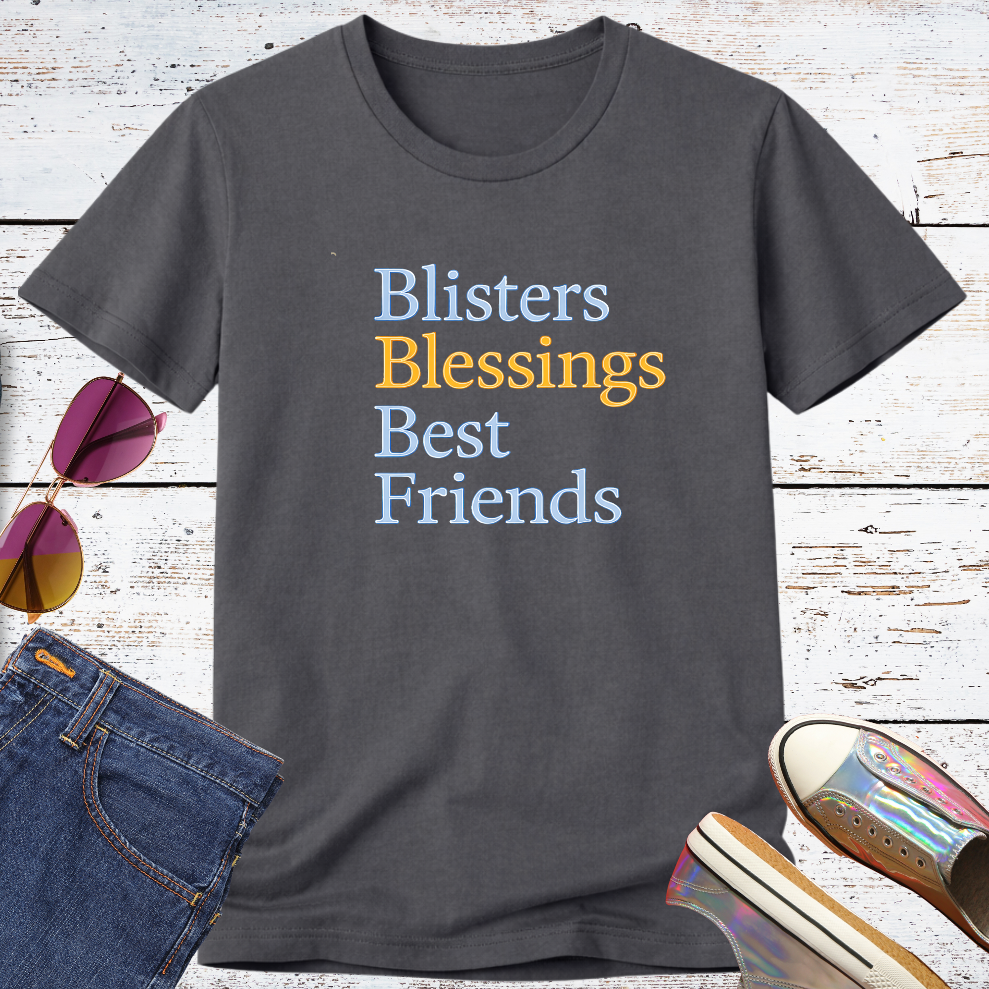 Blisters Blessings Best Friends Short Sleeve Tee