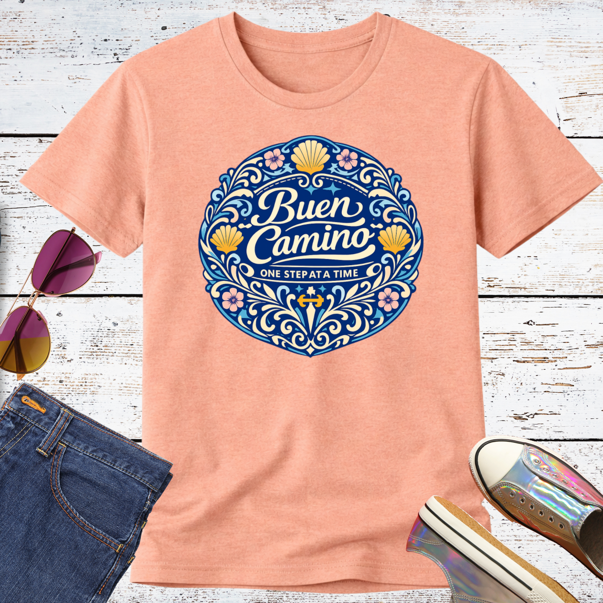 Buen Camino One Step at a Time Short Sleeve Tee