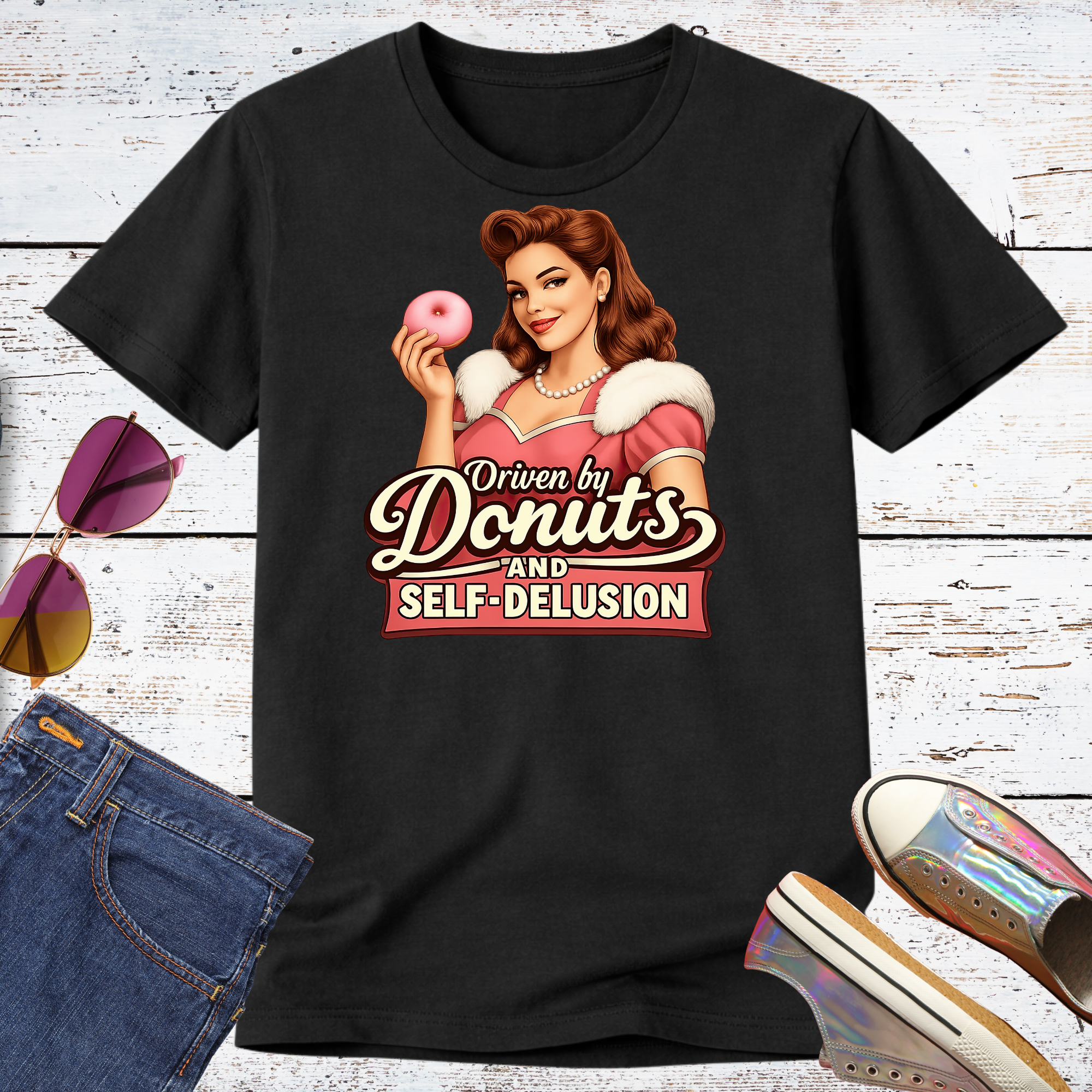Driven by Donuts and Self-Delusion Short Sleeve Tee