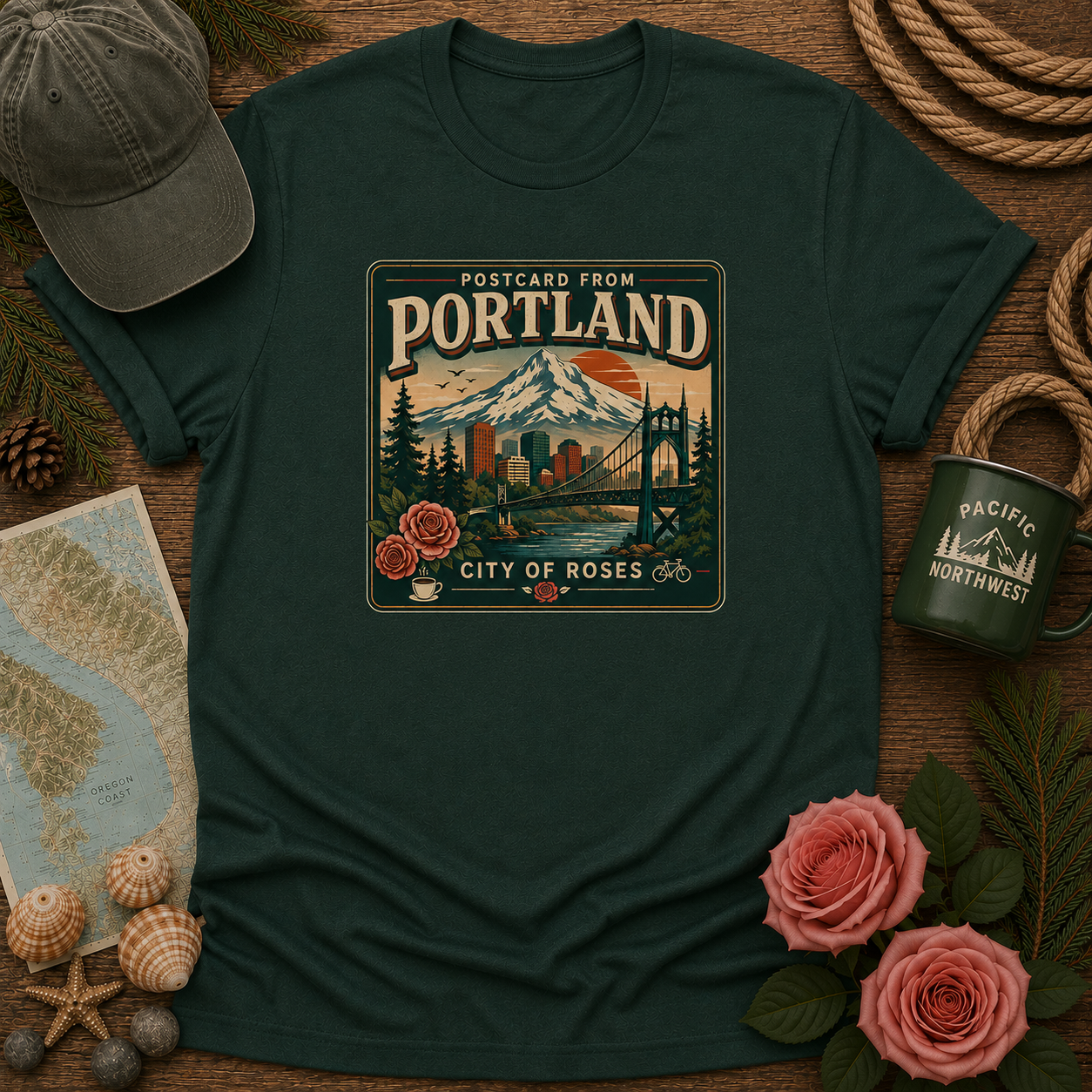 Postcard from Portland Short Sleeve Tee