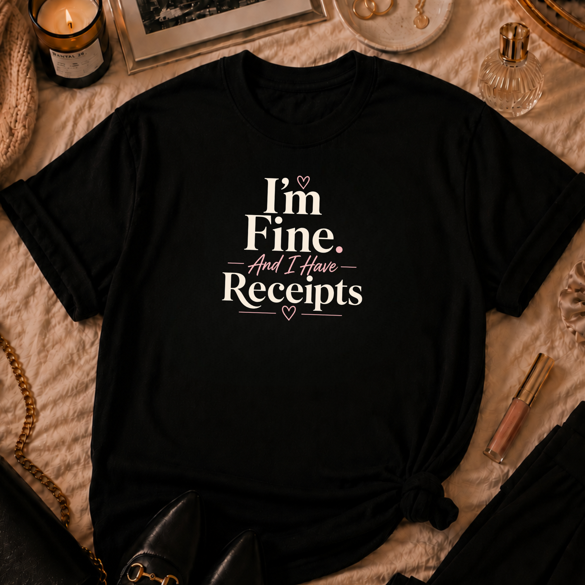 I'm Fine and I Have Receipts Short Sleeve Tee