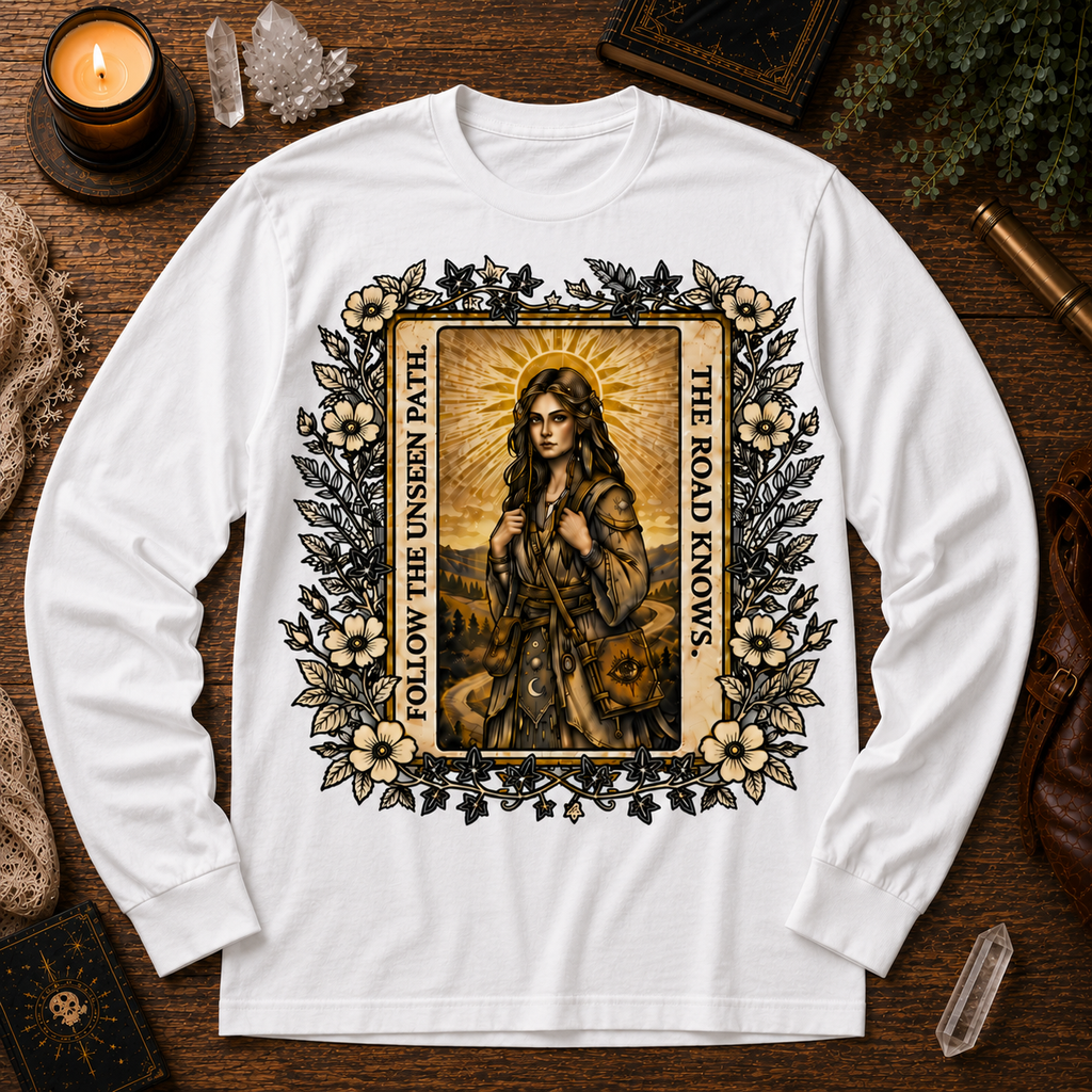 The Road Knows Mystical Tarot Long Sleeve Tee