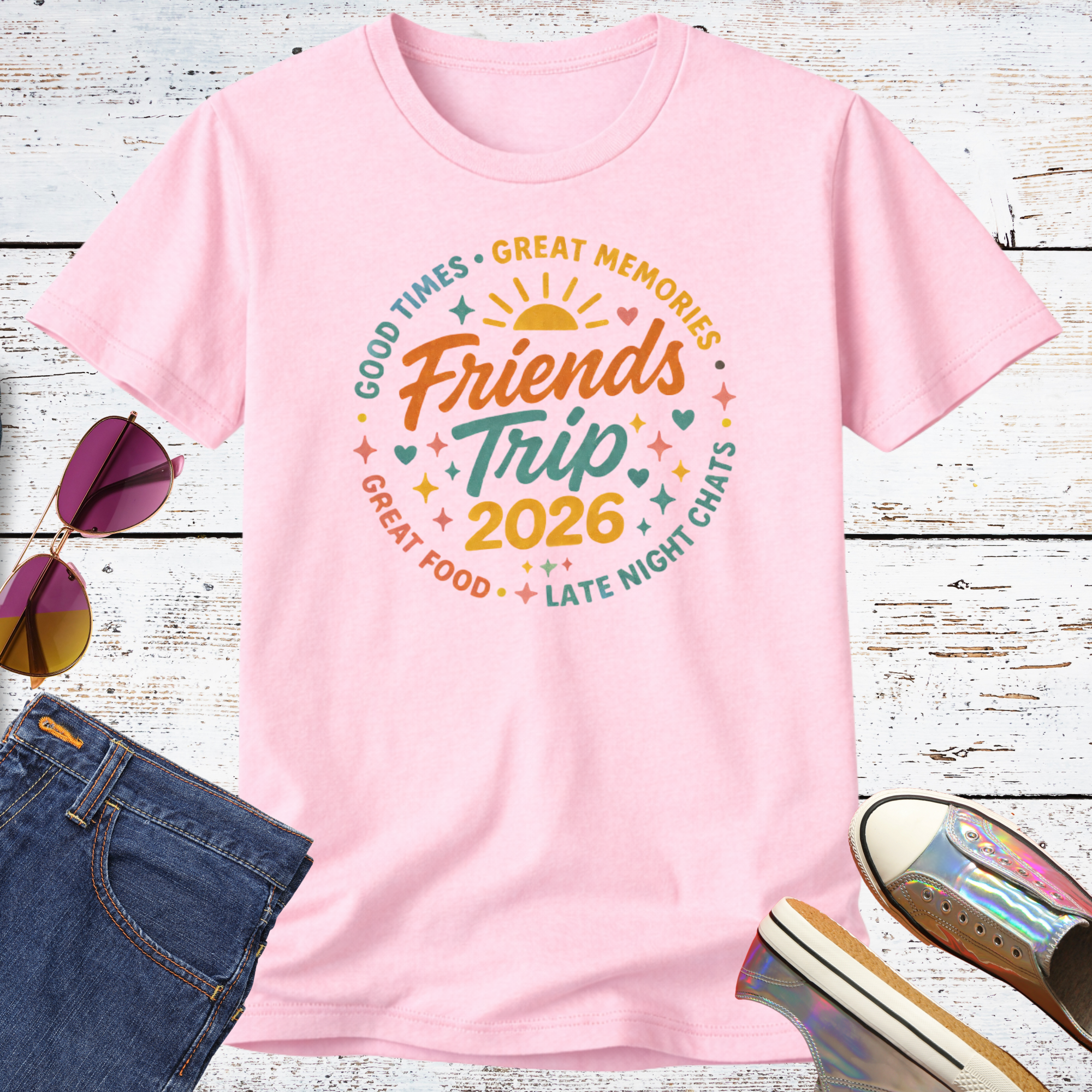 Friends Trip Fun Short Sleeve Tee