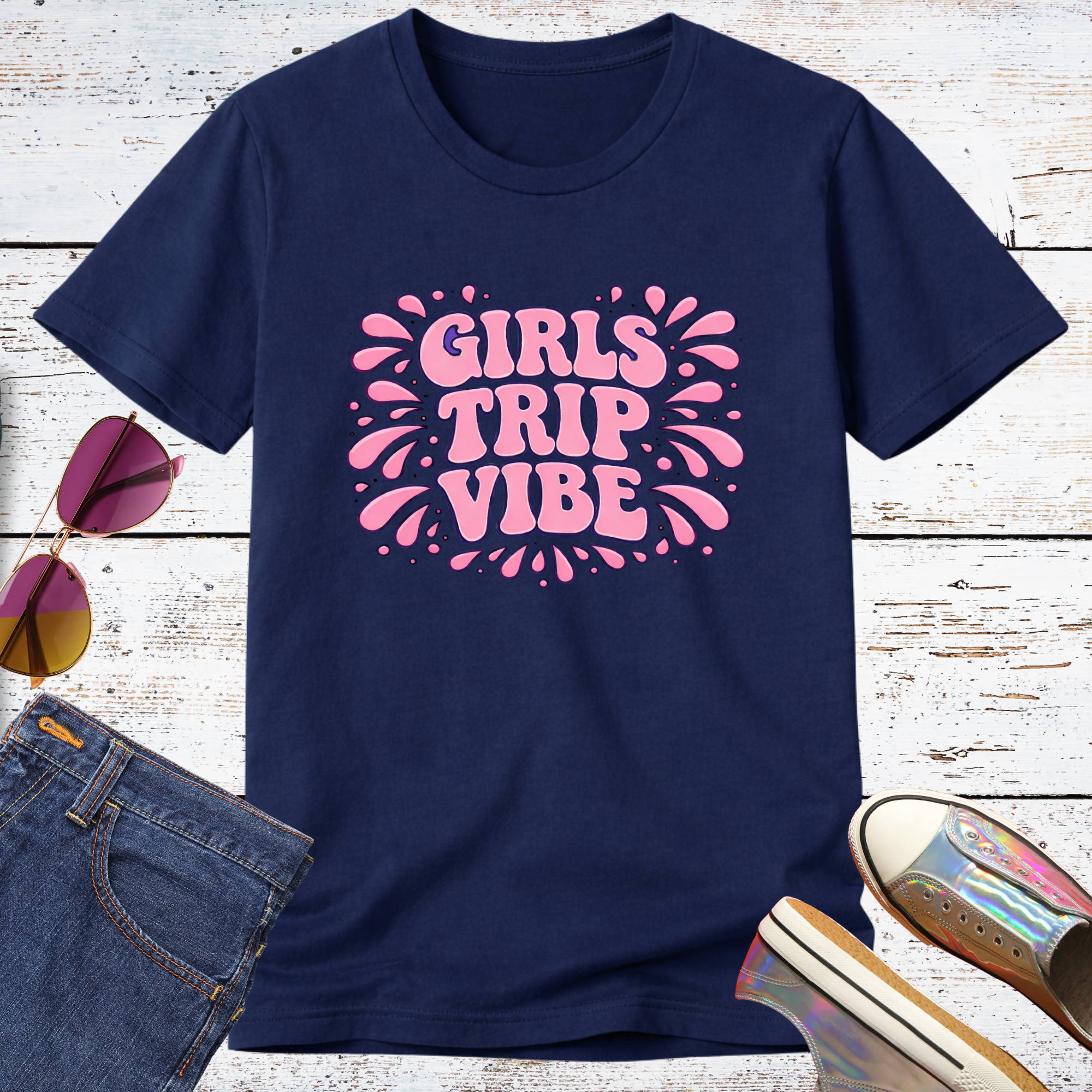 Vibing a Girls Trip Short Sleeve Tee