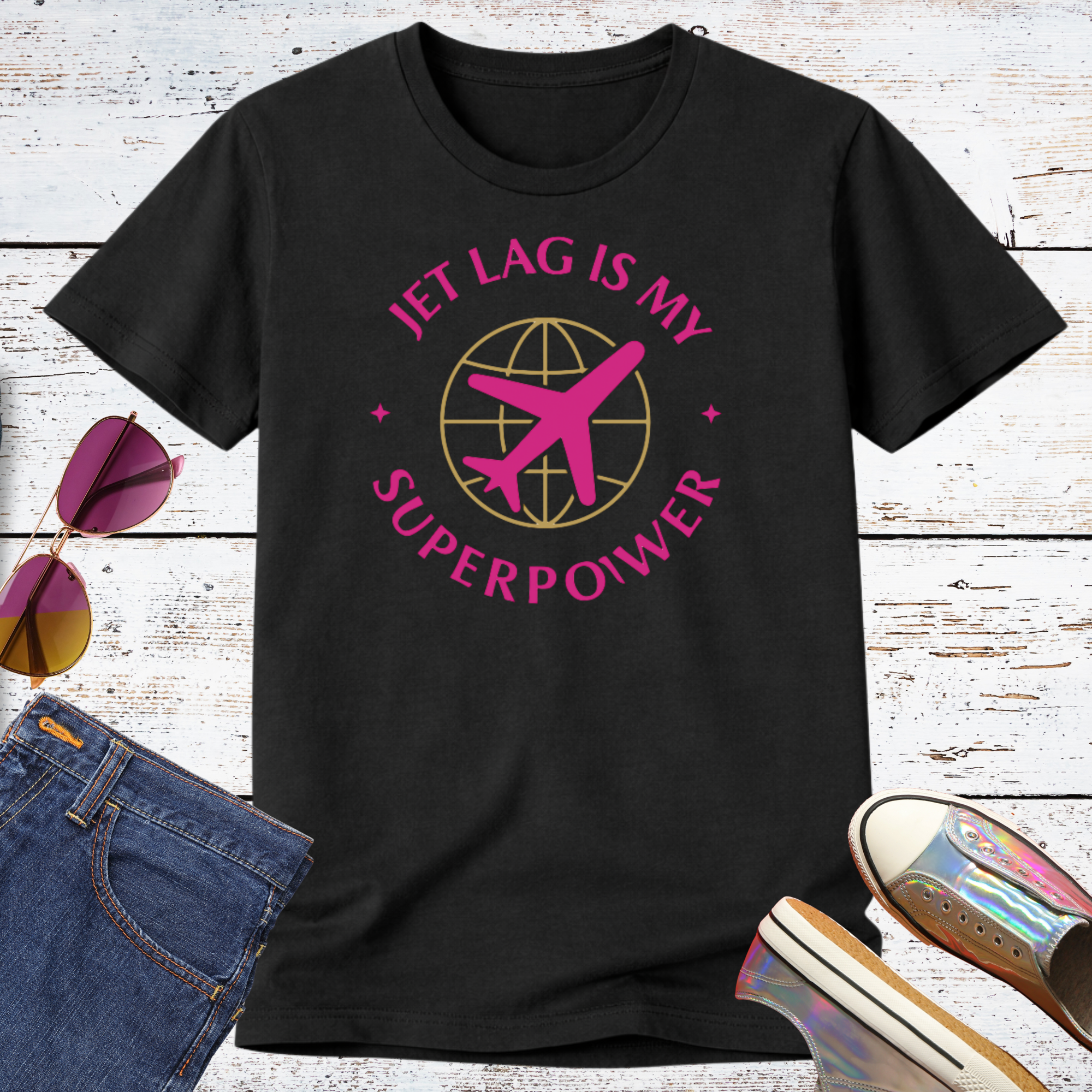 Jet Lag is My Superpower Short Sleeve Tee