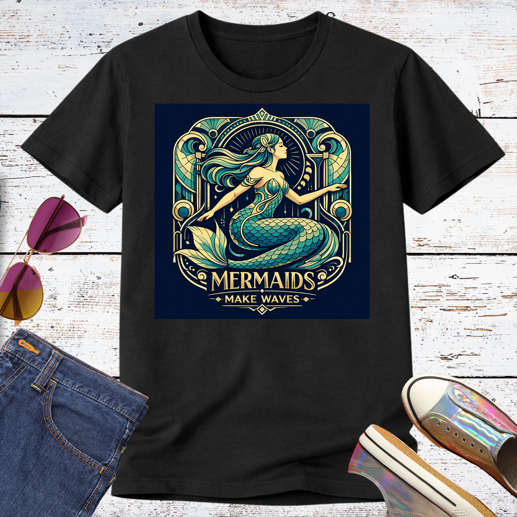 Mermaids Make Waves Short Sleeve Tee