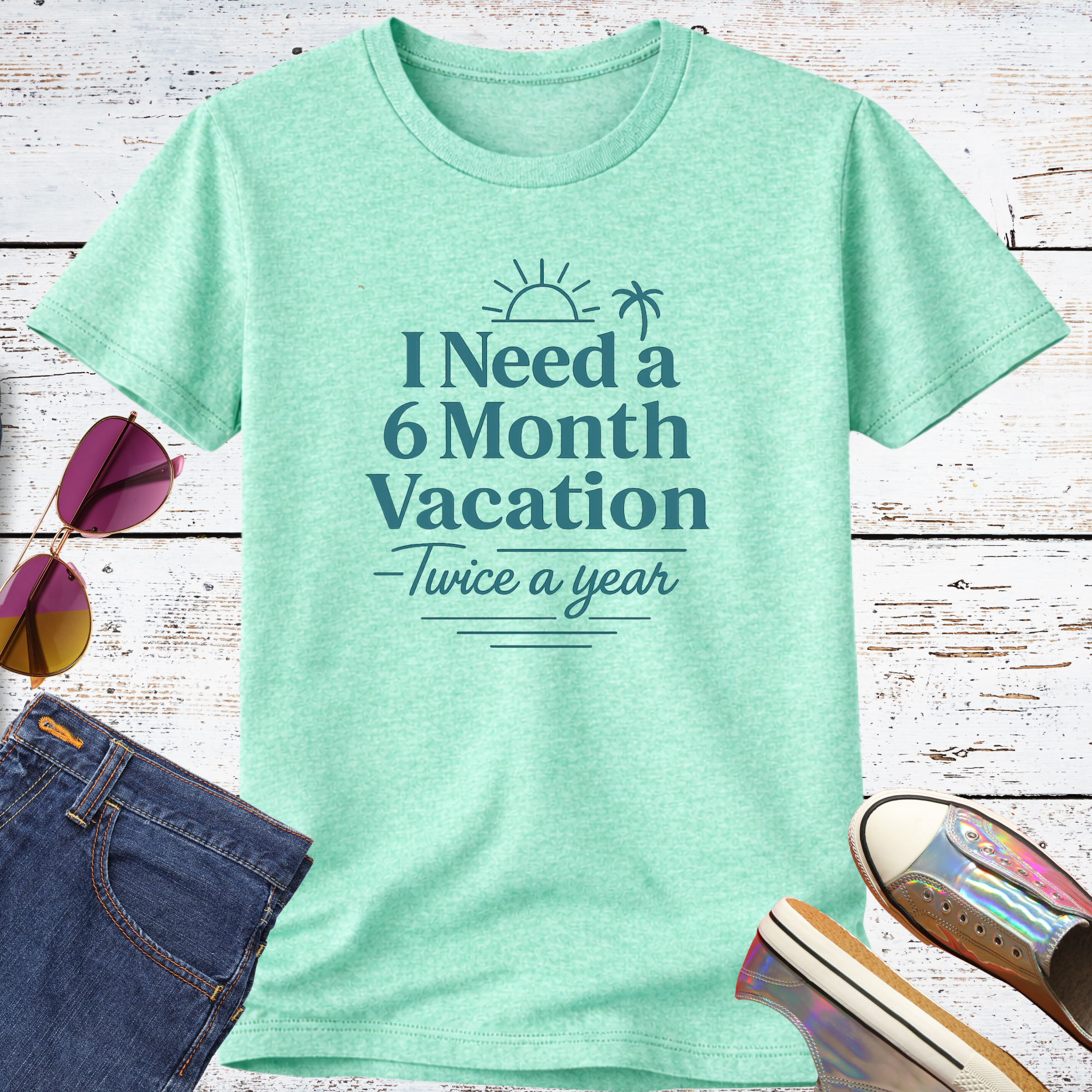I Need A 6 Month Vacation (Twice a Year) Short Sleeve Tee