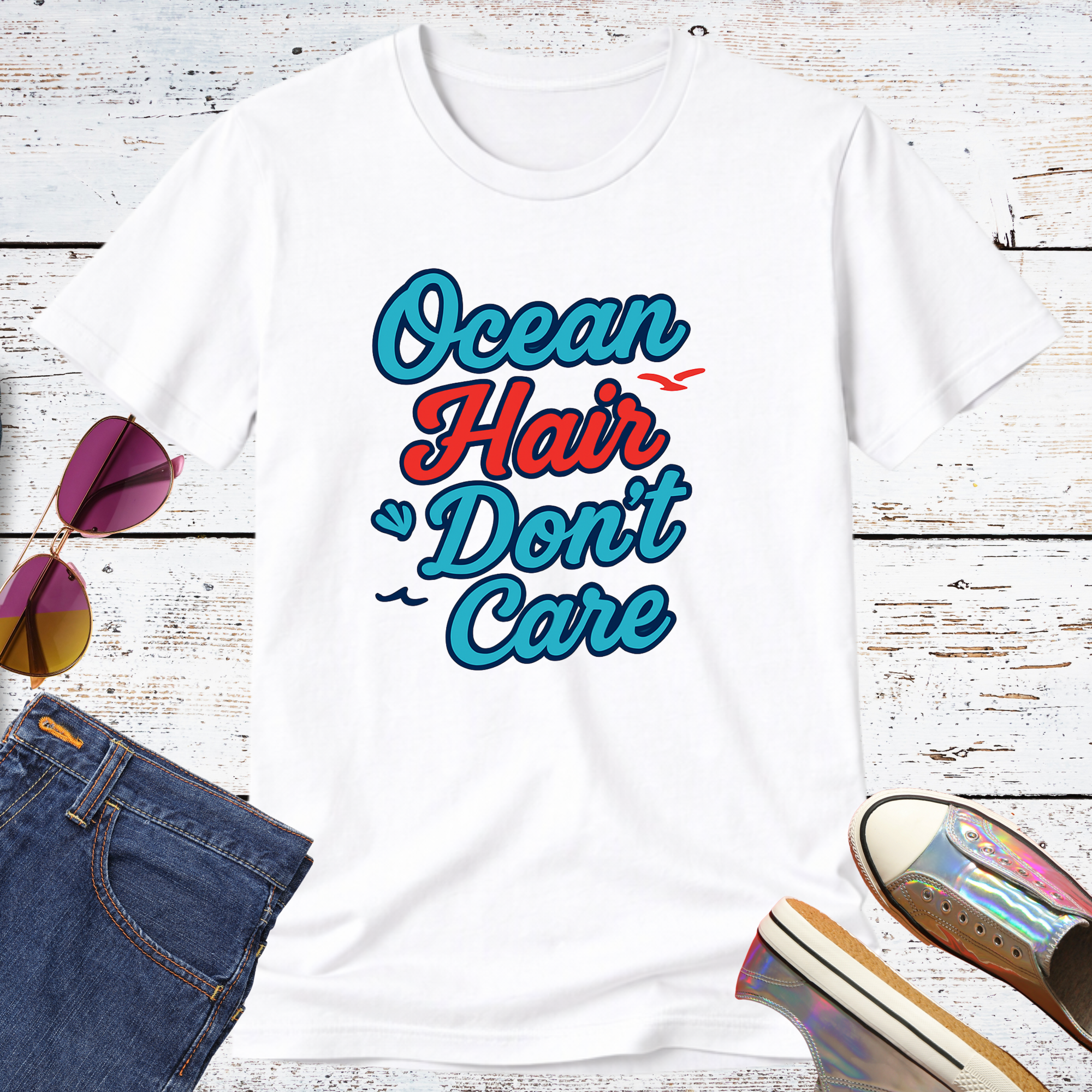 Ocean Hair Don't Care Short Sleeve Tee