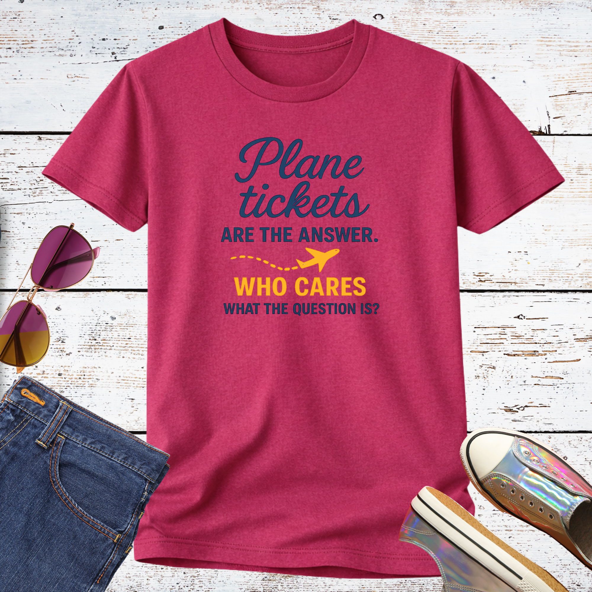 Plane Tickets are the Answer Short Sleeve Tee