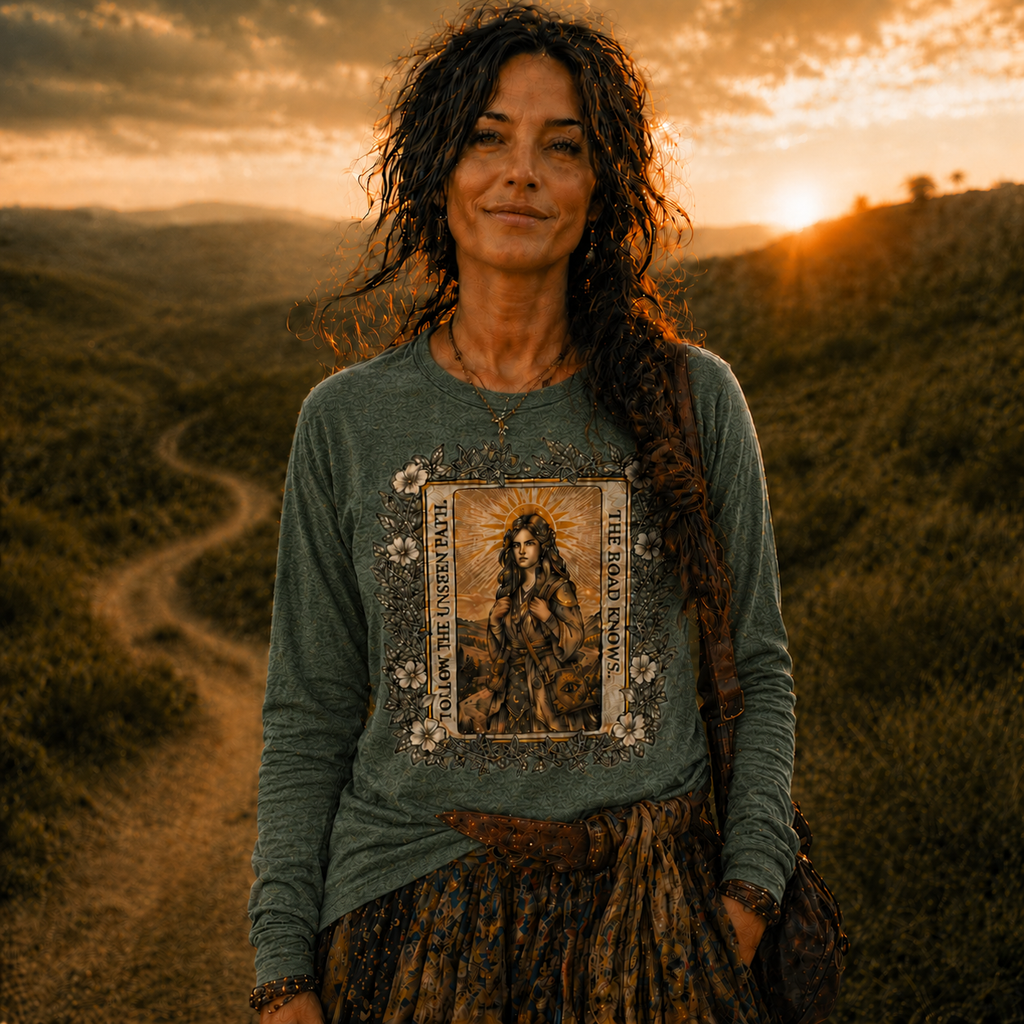 The Road Knows Mystical Tarot Long Sleeve Tee
