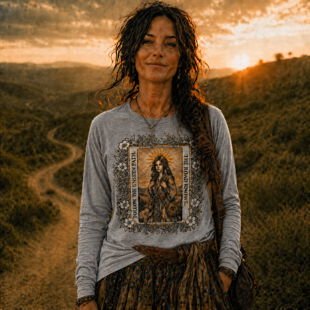 The Road Knows Mystical Tarot Long Sleeve Tee