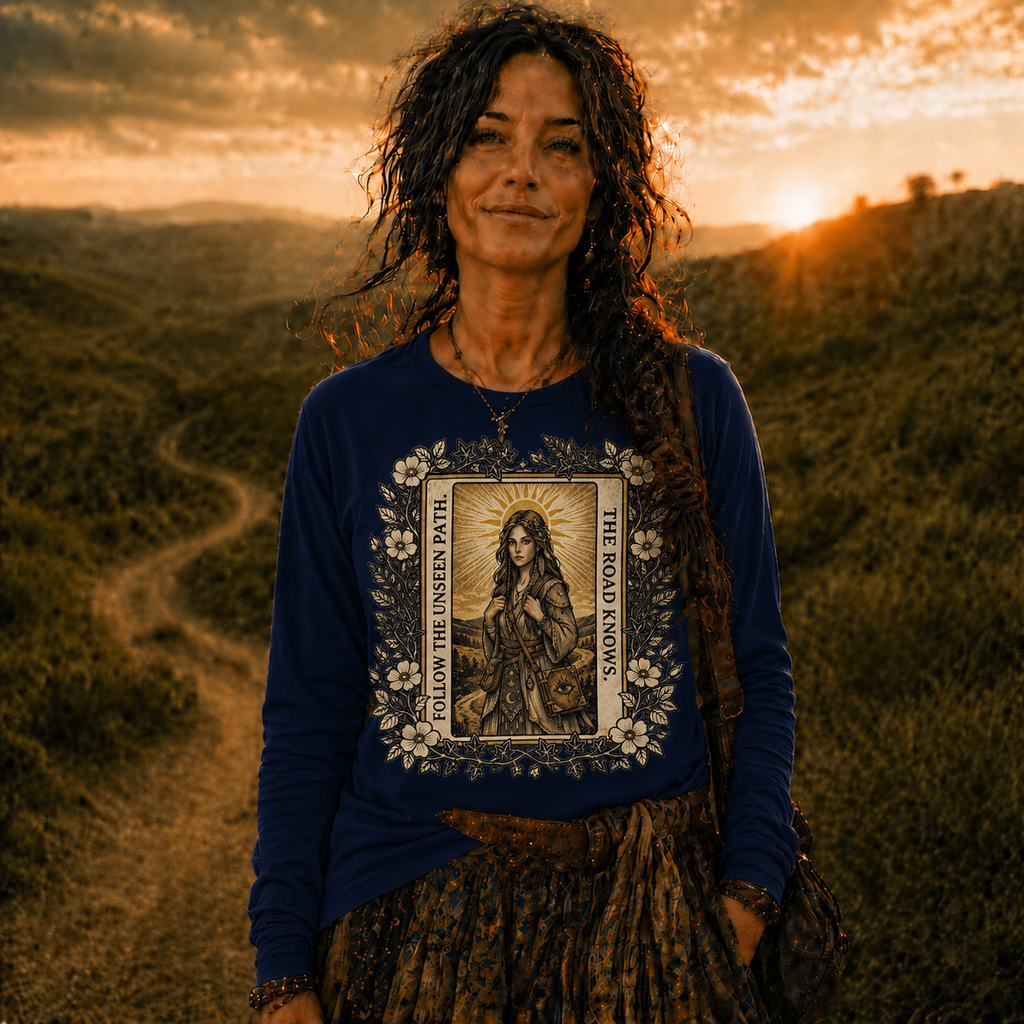 The Road Knows Mystical Tarot Long Sleeve Tee