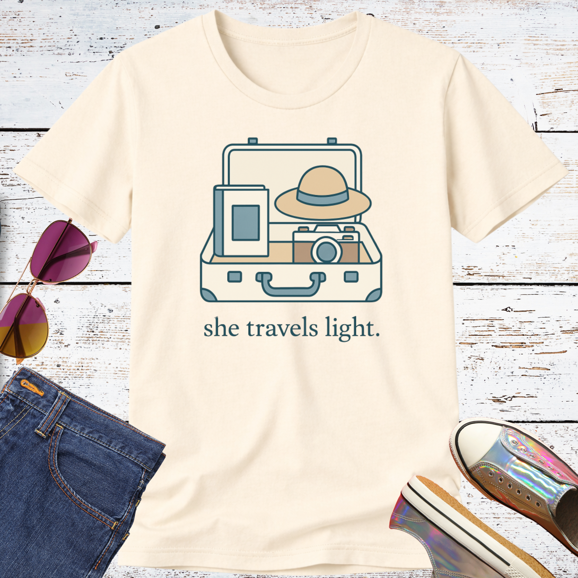 She Travels Light Short Sleeve Tee