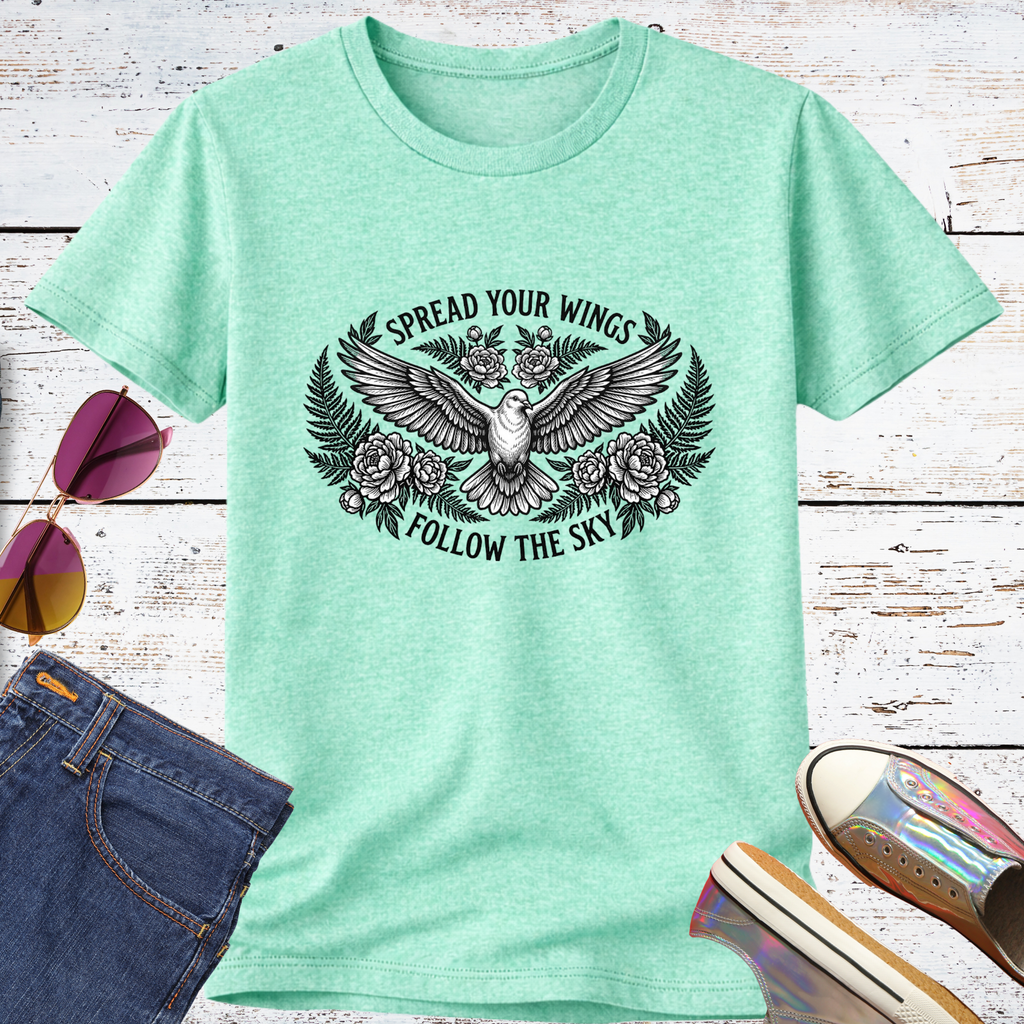 Spread Your Wings Follow the Sky Short Sleeve Tee