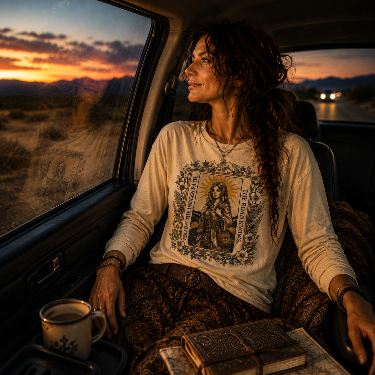 "The Road Knows" Mystical Tarot Short Sleeve Tee for Spiritual Wanderers