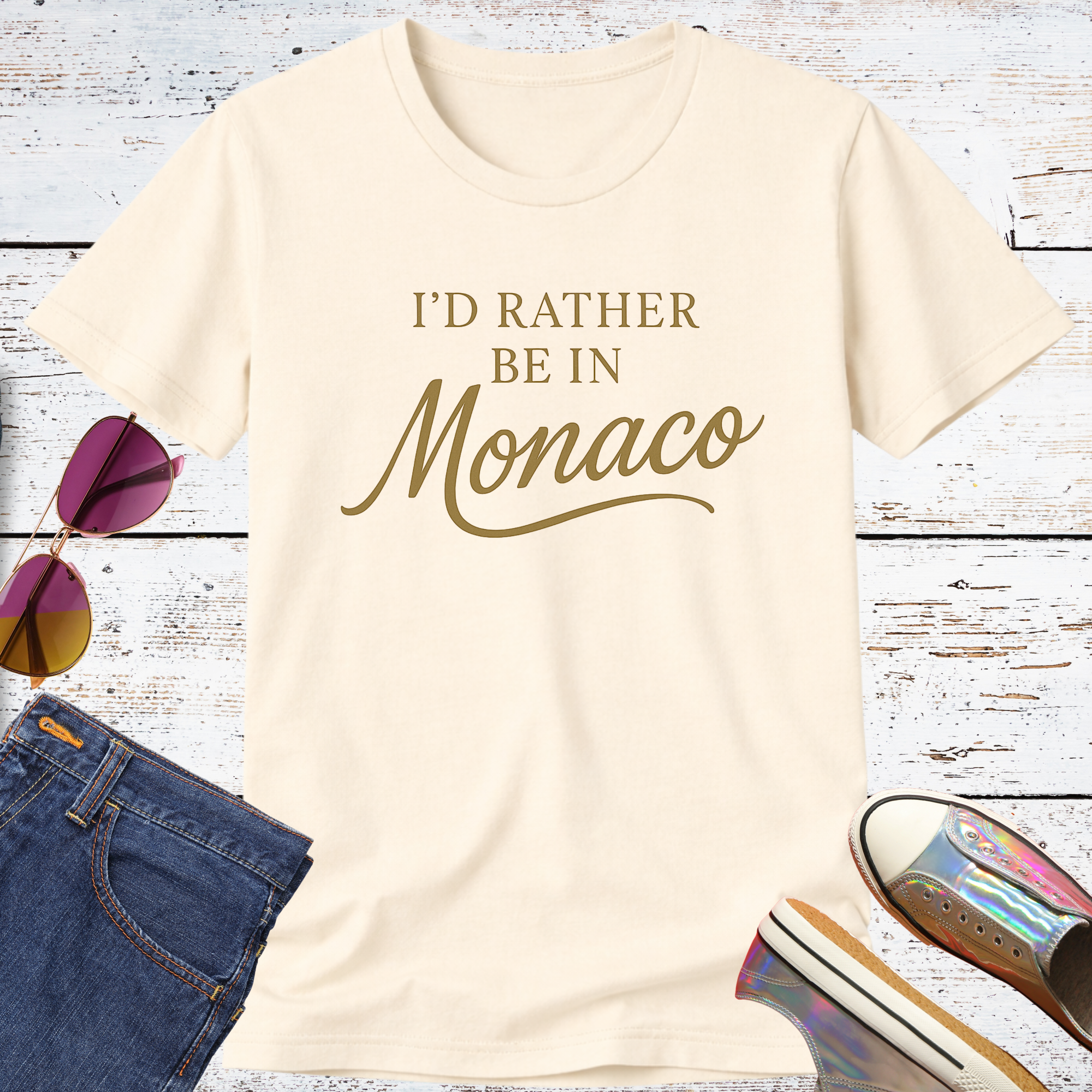 I'd Rather Be in Monaco Short Sleeve Tee