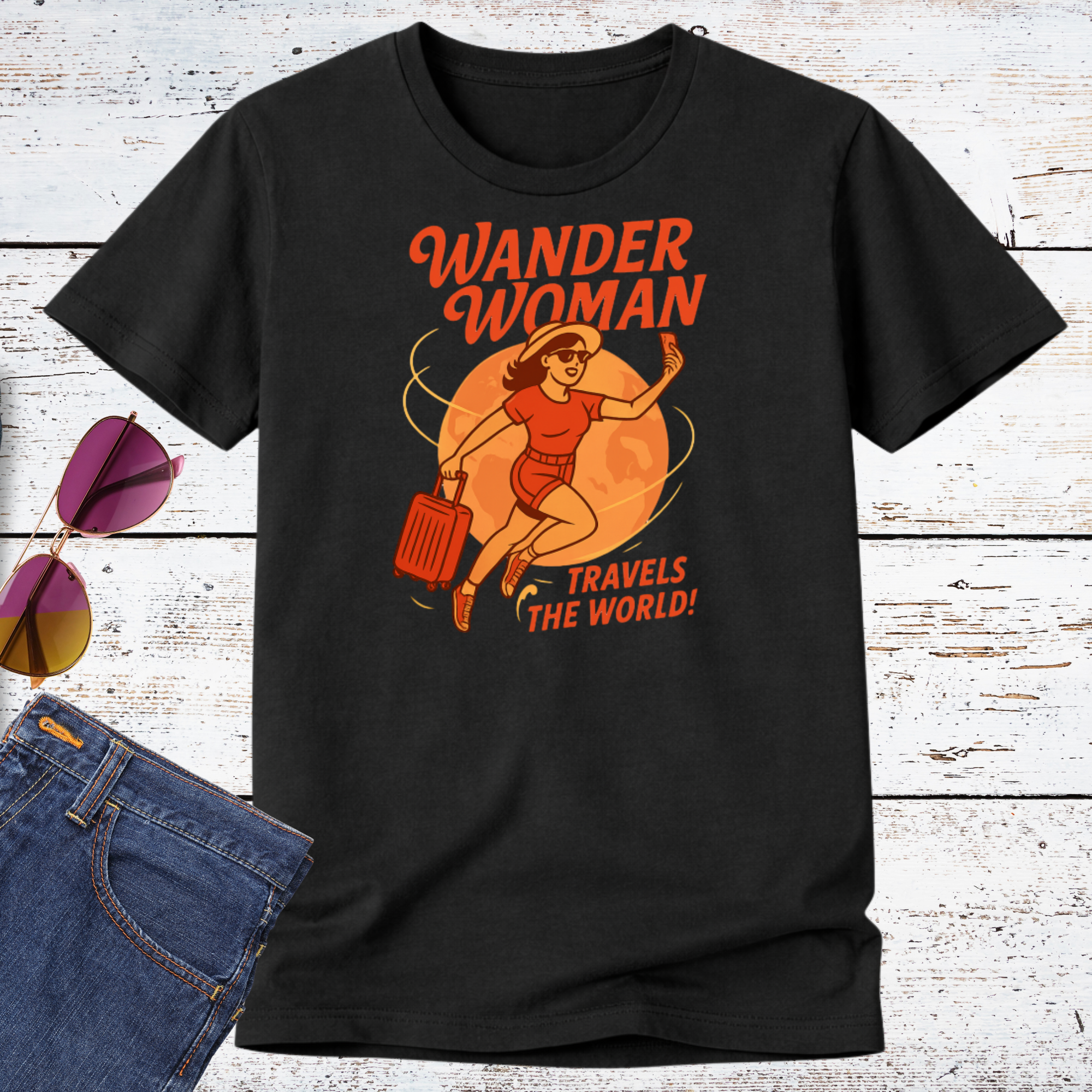 Wander Woman Travels the World Short Sleeve Tee