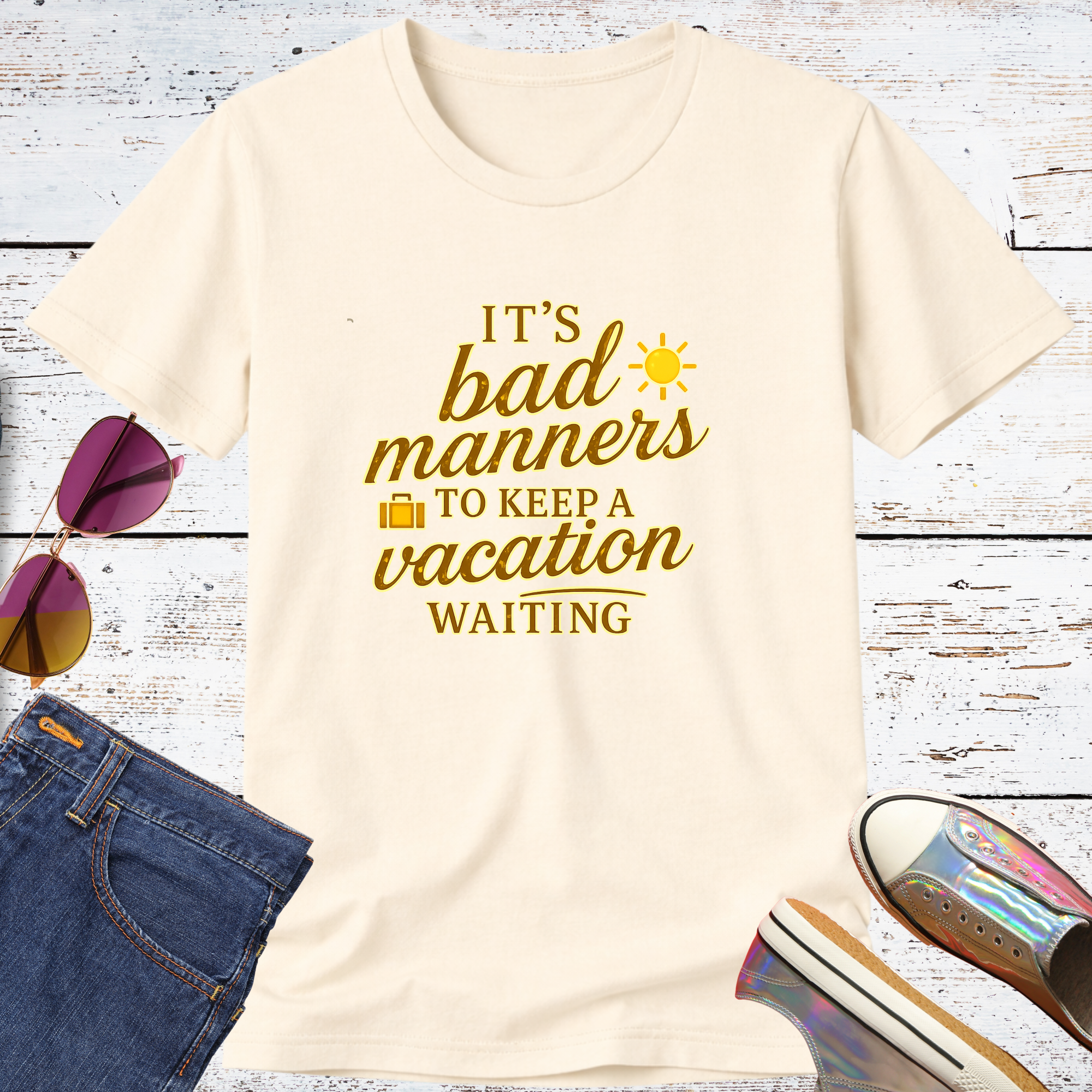 Don't Keep a Vacation Waiting Short Sleeve Tee